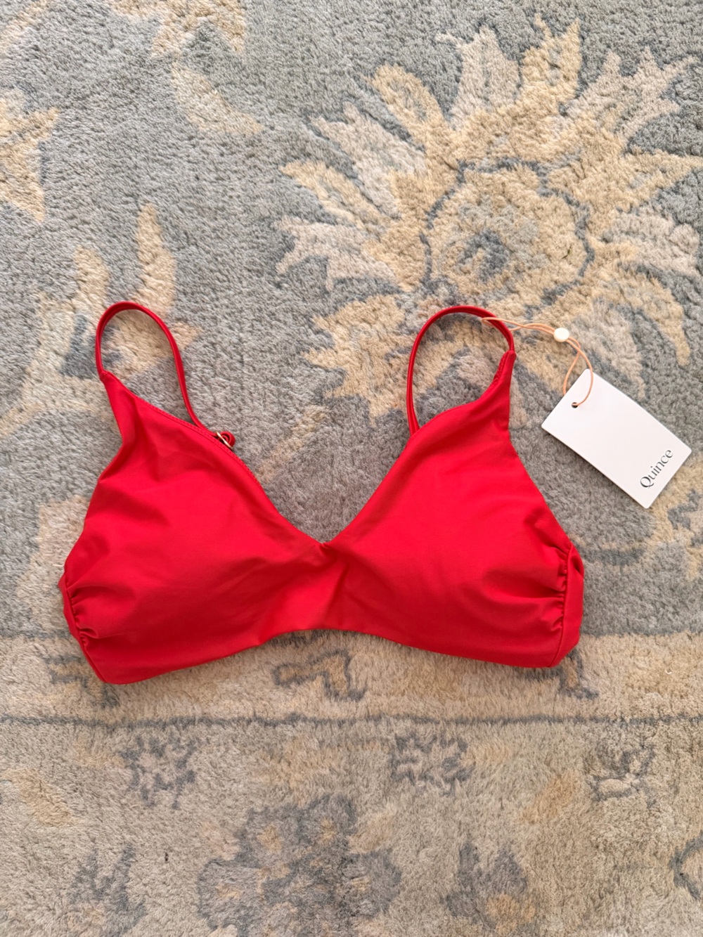 NWT Quince v neck bikini top red medium